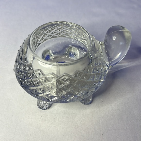 VTG Textured Glass Turtle Votive Trinket Dish Heavy Glass Avon 1970s - Picture 4 of 5